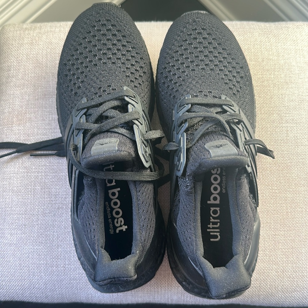 Ultra boost black sneakers worn once